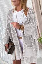 Load image into Gallery viewer, Oversized Fold Over Sleeve Open Front Cardigan