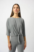 Load image into Gallery viewer, 253304 Silky Knit Boxy Top with Knot Detail-FT