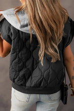 Load image into Gallery viewer, Quilted Drawstring Hooded Zip Up Puffer Vest