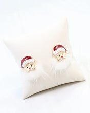 Load image into Gallery viewer, Fuzzy Santa Earrings