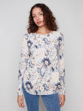 Load image into Gallery viewer, C2818P Printed Rounded Hem Sweater