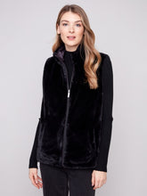 Load image into Gallery viewer, C6374P Reversible Quilted Faux Fur Vest