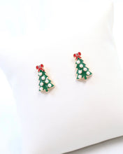 Load image into Gallery viewer, All is Calm Christmas Tree Stud Pearl