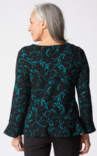 Load image into Gallery viewer, 65900 Jacquard Scroll Peplum Top