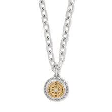 Load image into Gallery viewer, Mosaic Round Two Tone Pendant Necklace
