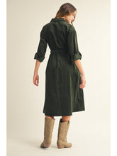 Load image into Gallery viewer, Long Sleeve Corduroy Midi Dress
