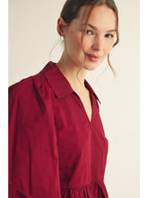 Load image into Gallery viewer, 3/4 Balloon Sleeve Peplum Top
