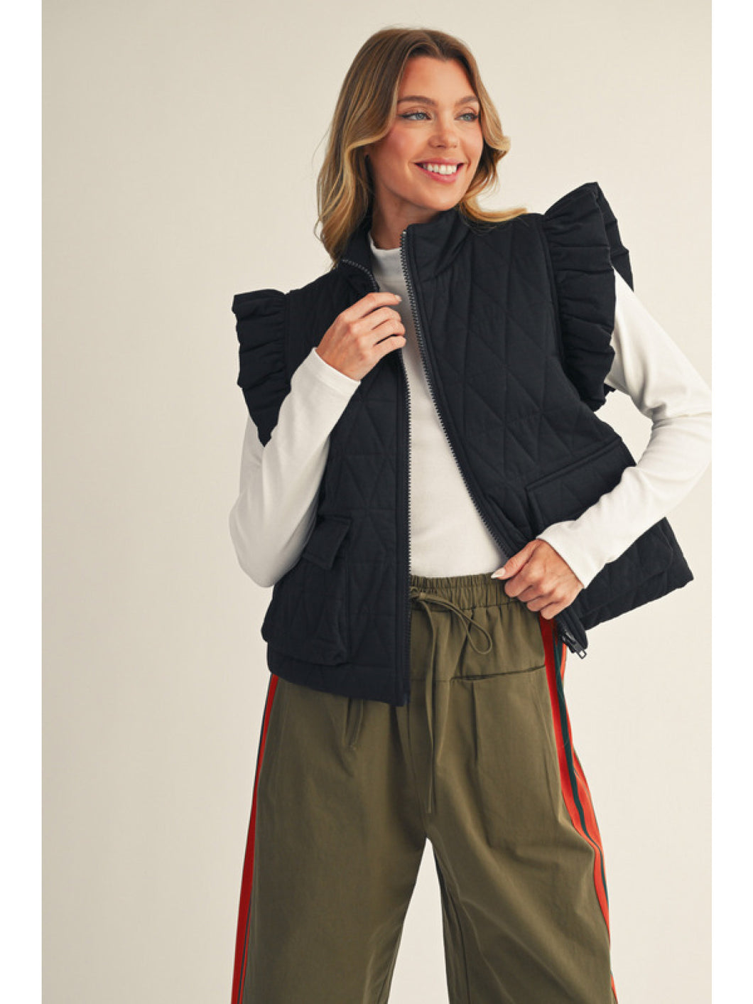 Cap Sleeve Quilted Vest