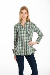 Flannel Shirt with Side Tie Detail