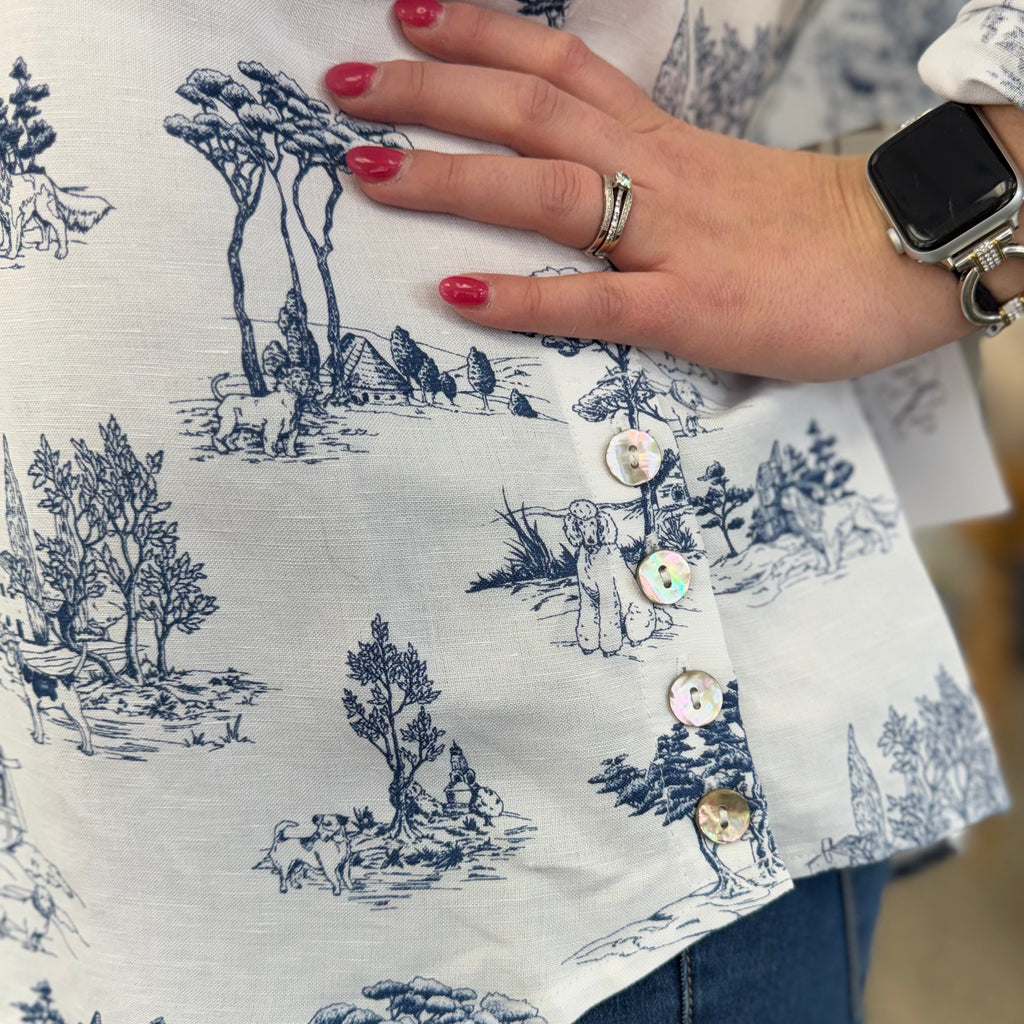 Roll Tab Cuff Long Sleeve High-Low Shirt Top