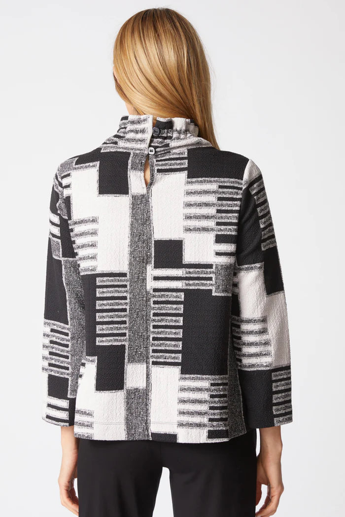 13514 Fair and Square Ruched Collar Top