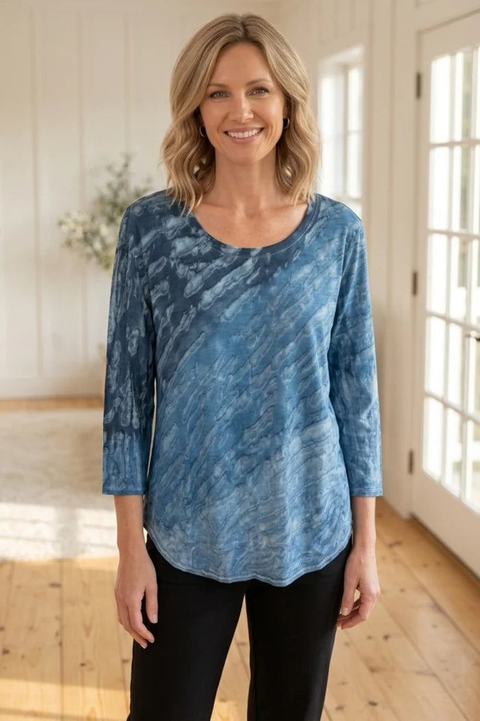 Destination Fleece Shibori Floral Pullover