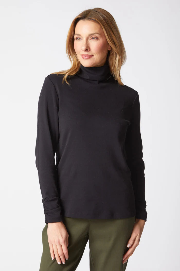 Cozy Ribbed Ruched Turtleneck