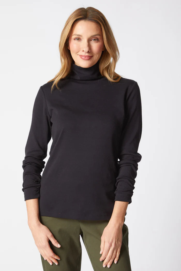 Cozy Ribbed Ruched Turtleneck