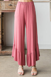 Casual Pants With Ruffled