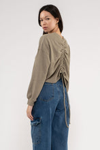 Load image into Gallery viewer, RUCHED BACK LONG SLEEVE KNIT TOP
