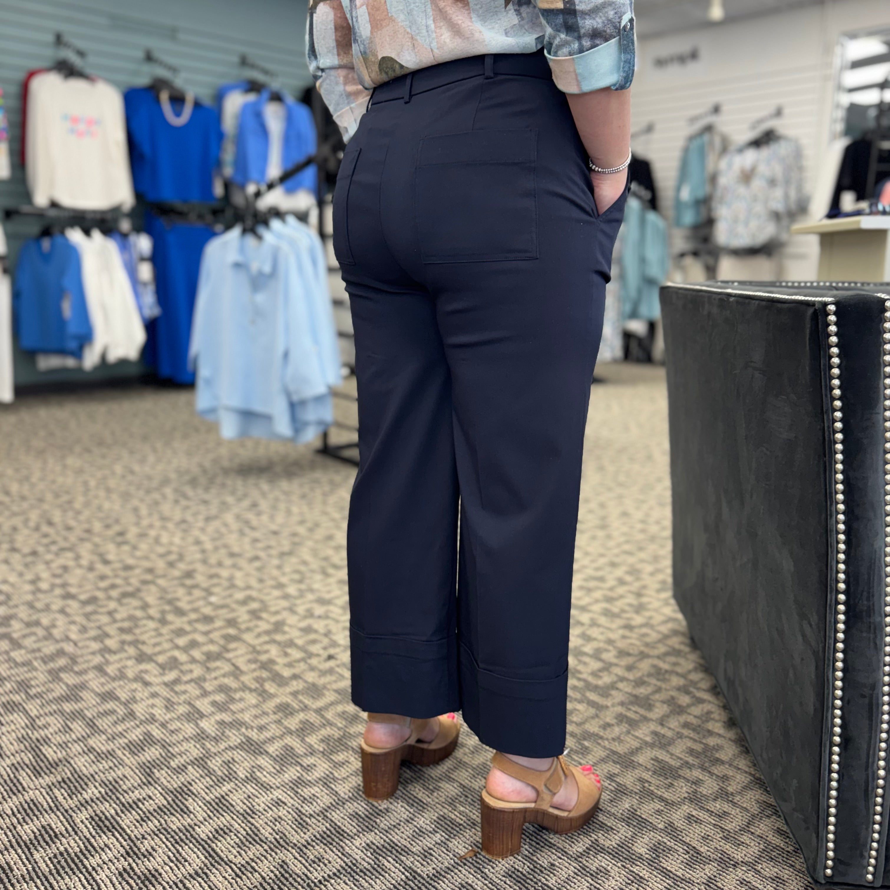 Renuar Trouser Pant with Cuffed Hem