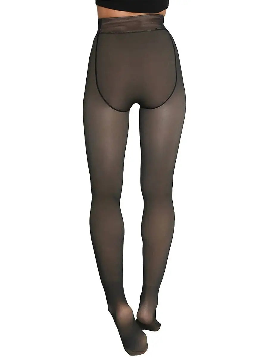 Fake Sheer Fleece Lined Pantyhose Tights