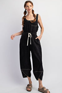 Mineral Washed Sleeveless Jumpsuit