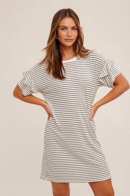 Ruffle Sleeve T-Shirt Dress