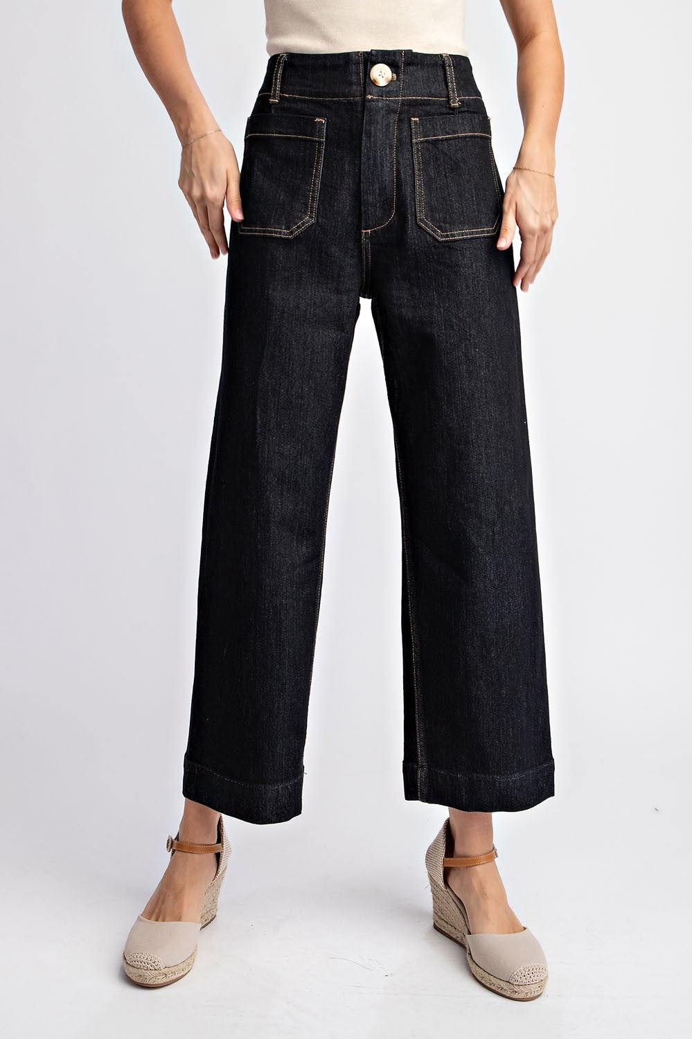 Cropped Straight Leg Pants