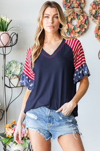 Short Sleeve Independence Day Top