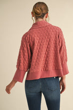 Load image into Gallery viewer, Textured Pullover with Buttoned Henley Collar
