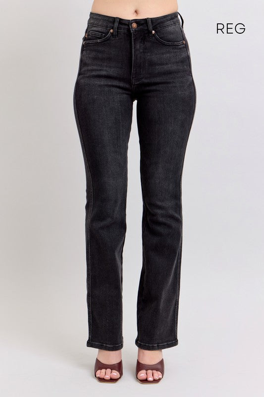 JUDY BLUE BLK WASHED DENIM 3 INSEAMS