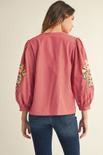 Load image into Gallery viewer, Button Down Stripe Top with Embroidery
