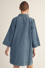 Load image into Gallery viewer, Front Button Up Washed Denim Dress
