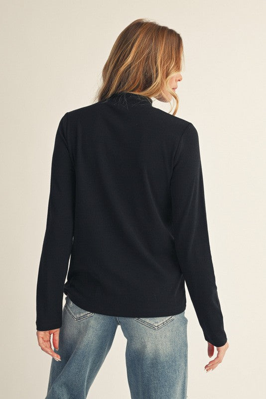 Long Sleeve Solid Mock Neck