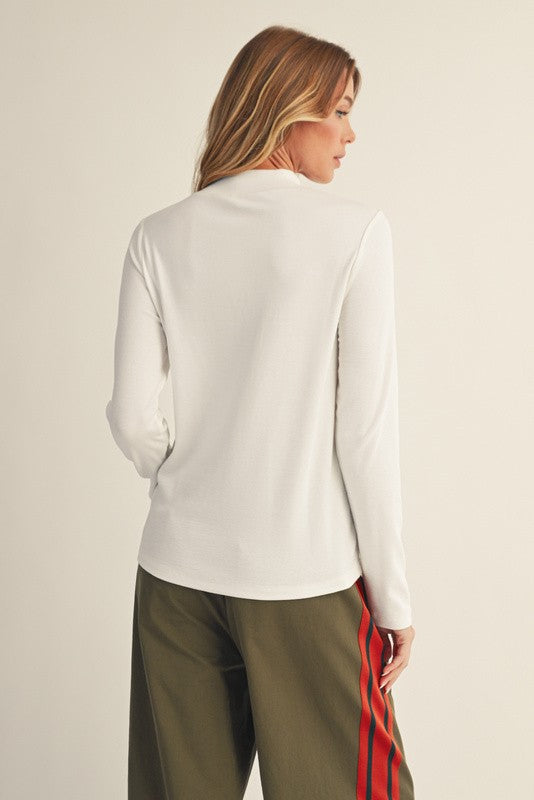 Long Sleeve Solid Mock Neck