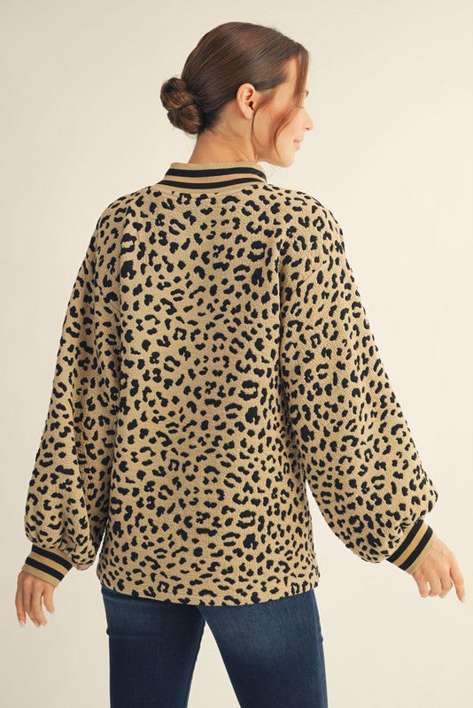 Textured Leopard Print Top
