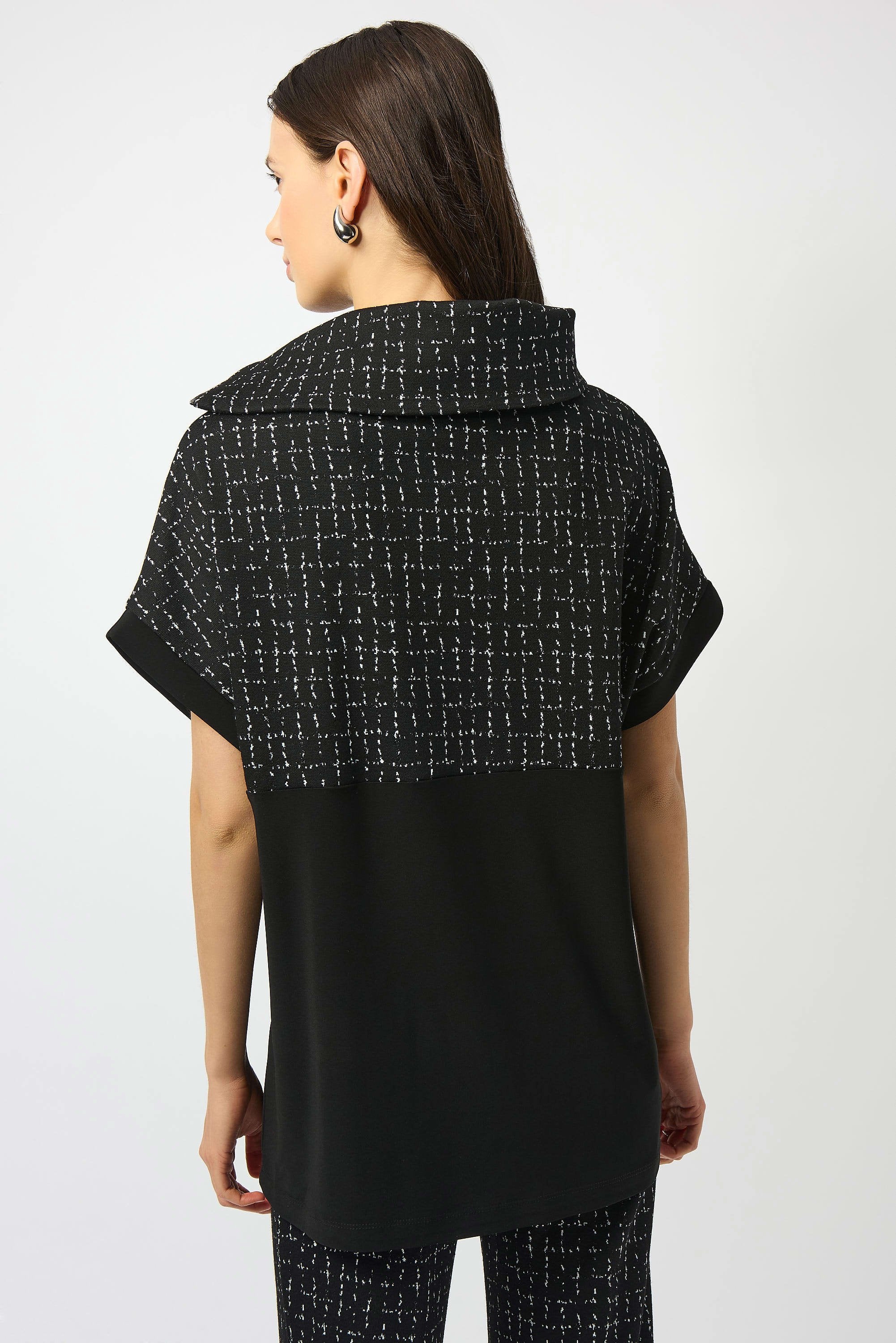 Jacquard Checkered Print Boxy Tunic