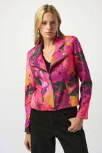 Load image into Gallery viewer, 253954 Foiled Faux Suede Abstract Print Fitted Jacket-FT
