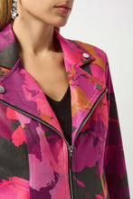 Load image into Gallery viewer, 253954 Foiled Faux Suede Abstract Print Fitted Jacket-FT
