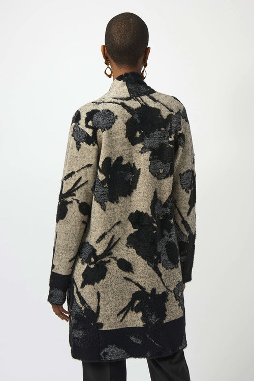 253956 Abstract Jacquard Long Cardigan