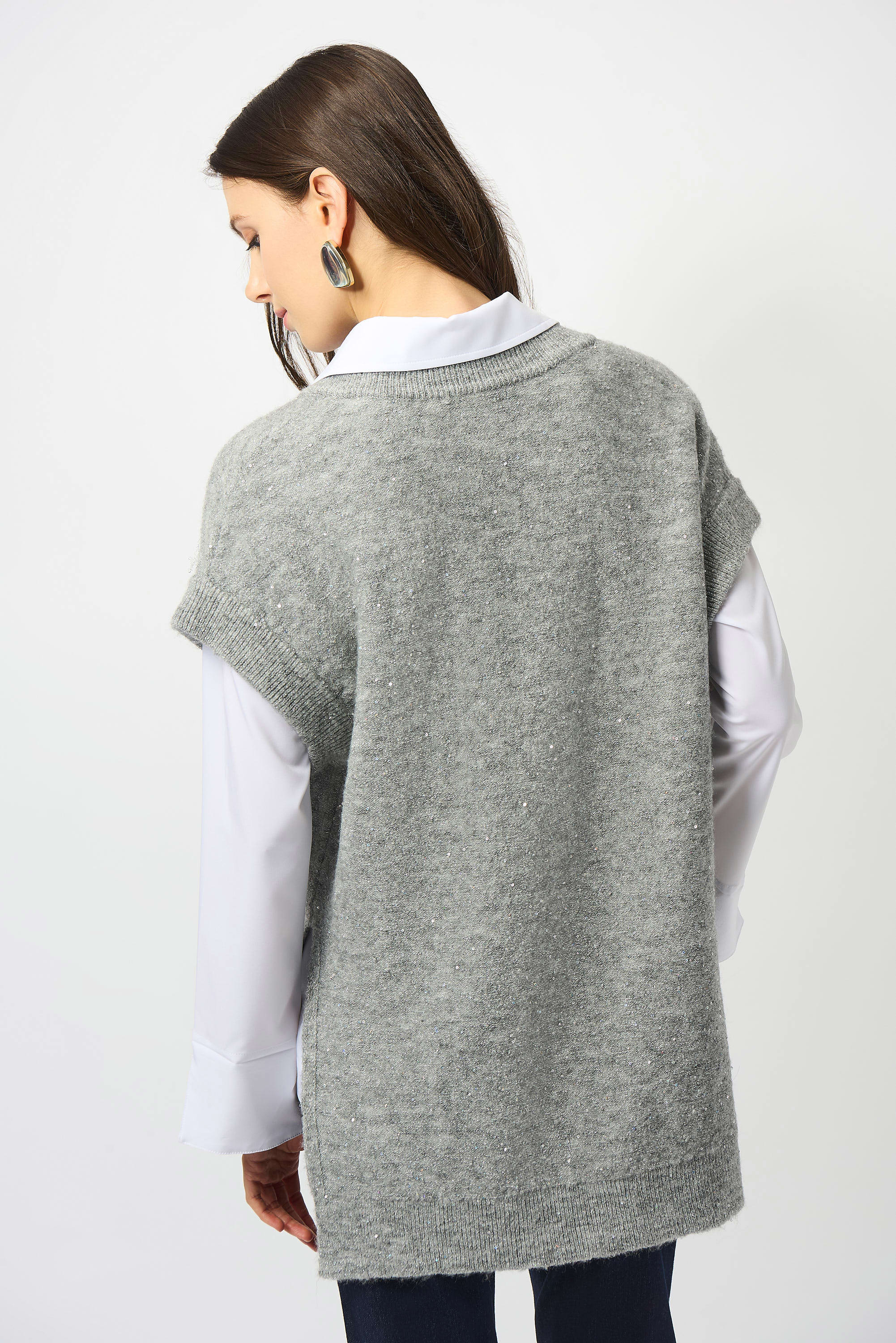 253957 Sweater Knit Sleeveless Tunic