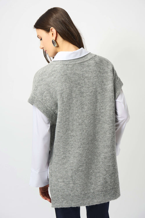 253957 Sweater Knit Sleeveless Tunic