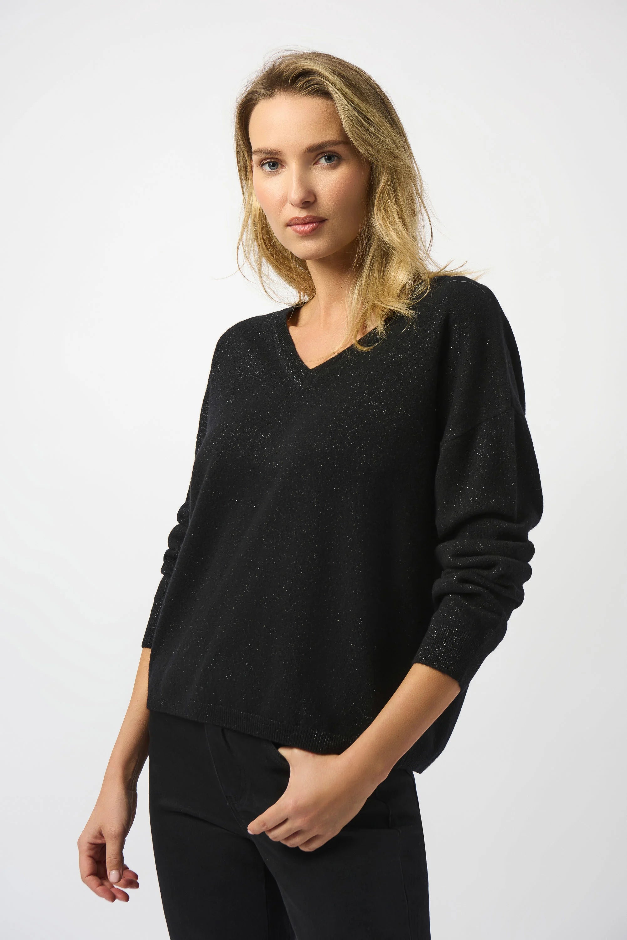 Wool Blend V-Neck Boxy Sweater