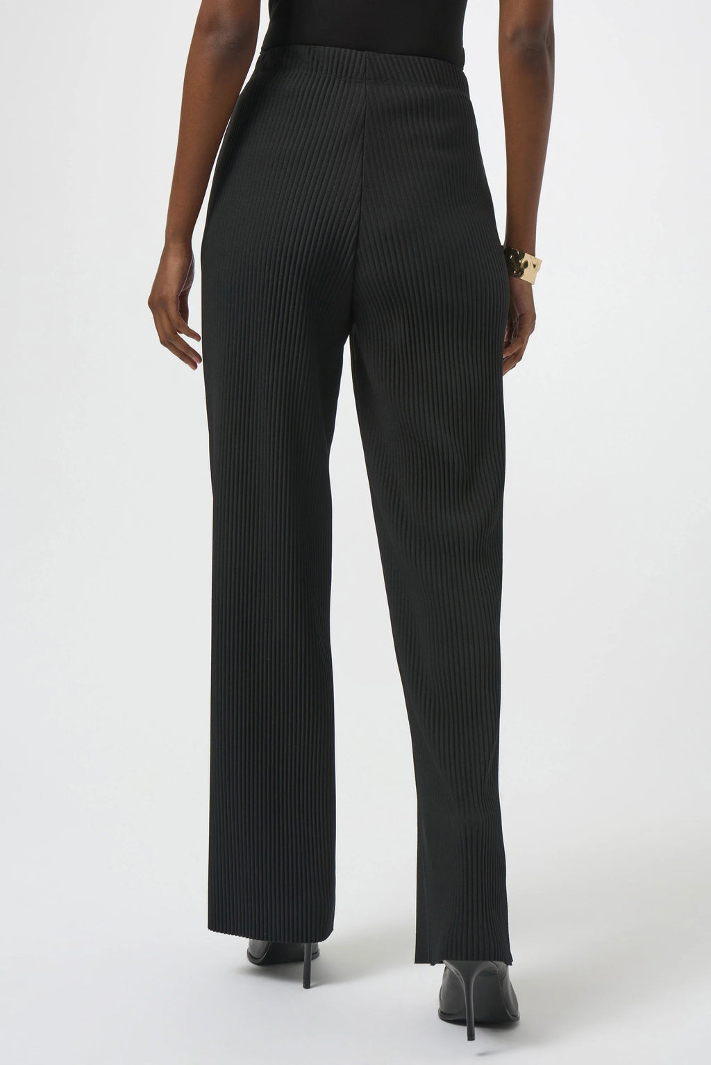 Pleated Scuba Crepe Wide-Leg Pants