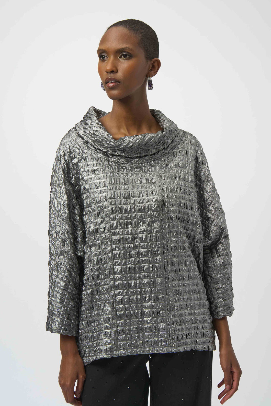 254169 Foiled Jacquard Boxy Top
