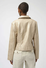 Load image into Gallery viewer, 254925 Leatherette Notched Collar Fitted Jacket
