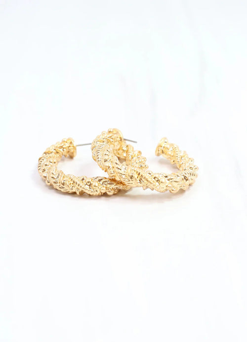 Allman Twisted Hoop Earring Gold