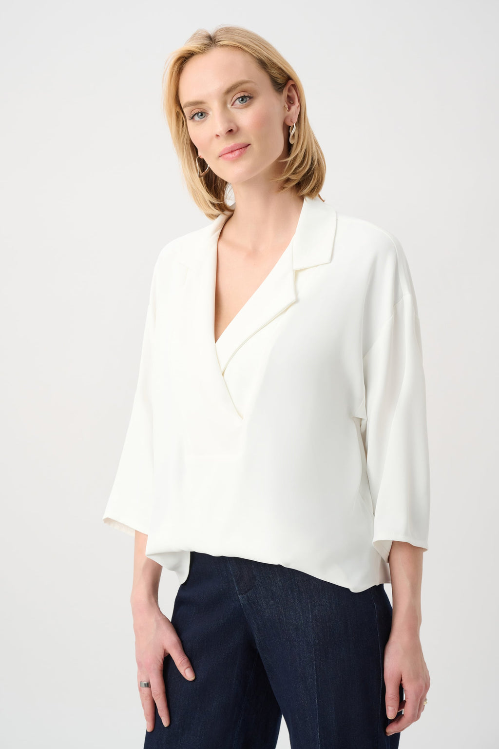 Woven Twill Boxy Top
