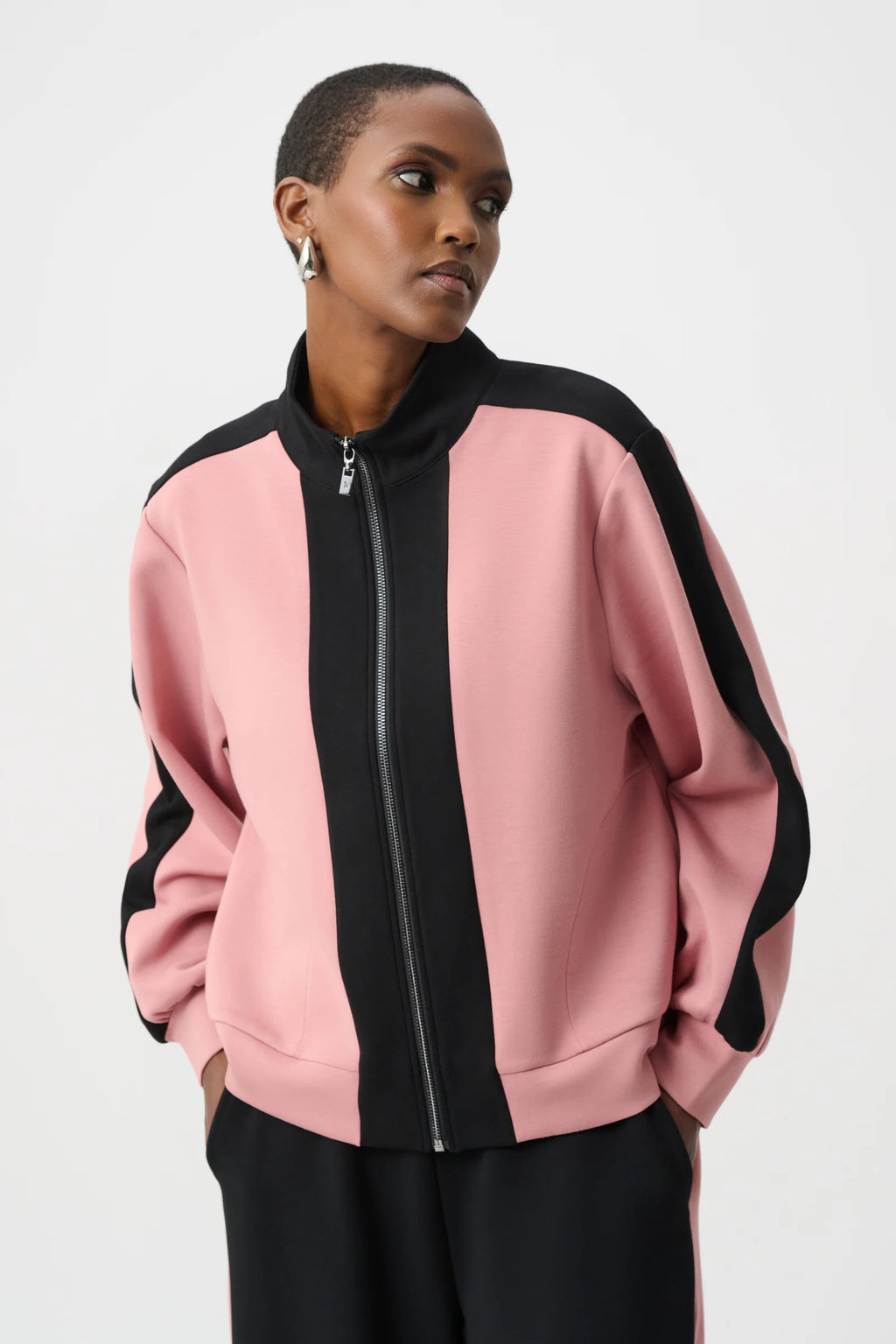 Contrast Trim Zip Jacket