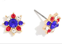 Load image into Gallery viewer, Americana Flower Flag Stud Earring
