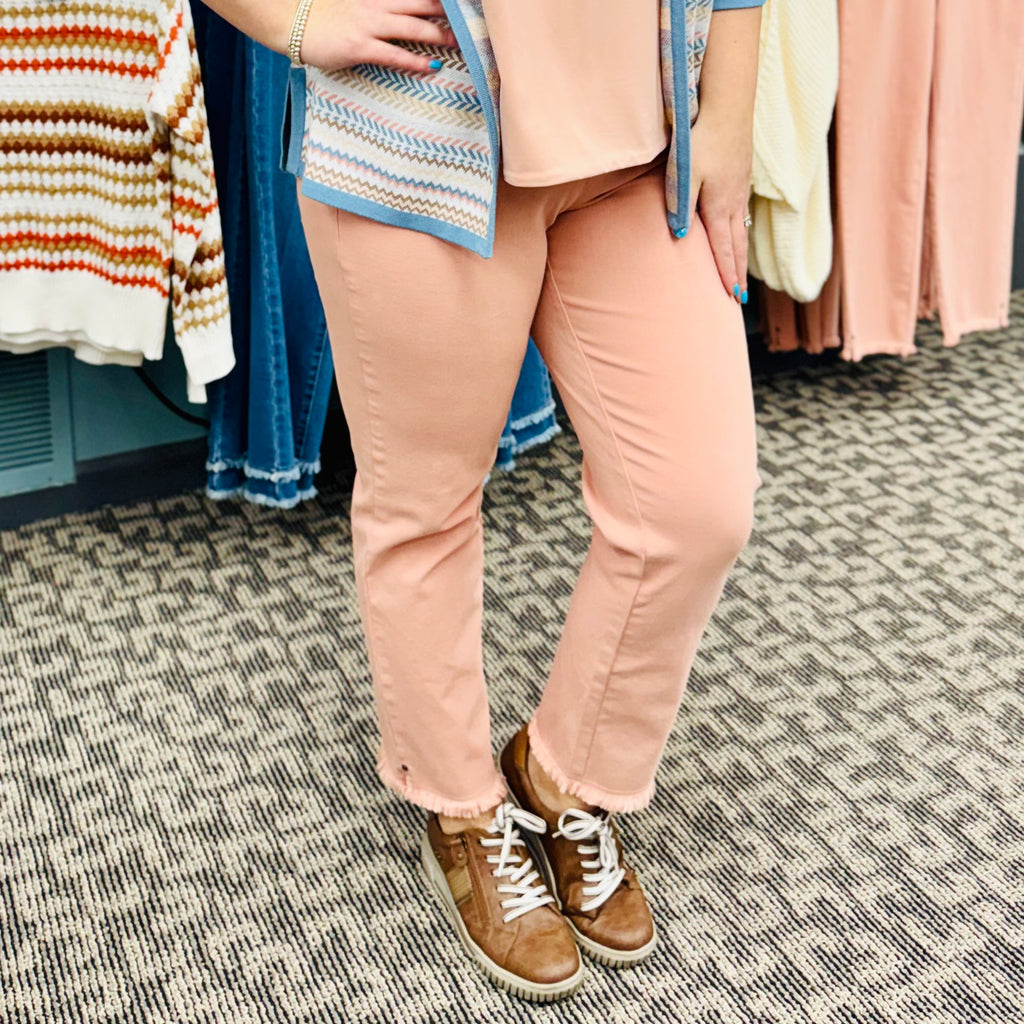 Fringe Hem Ankle Pant