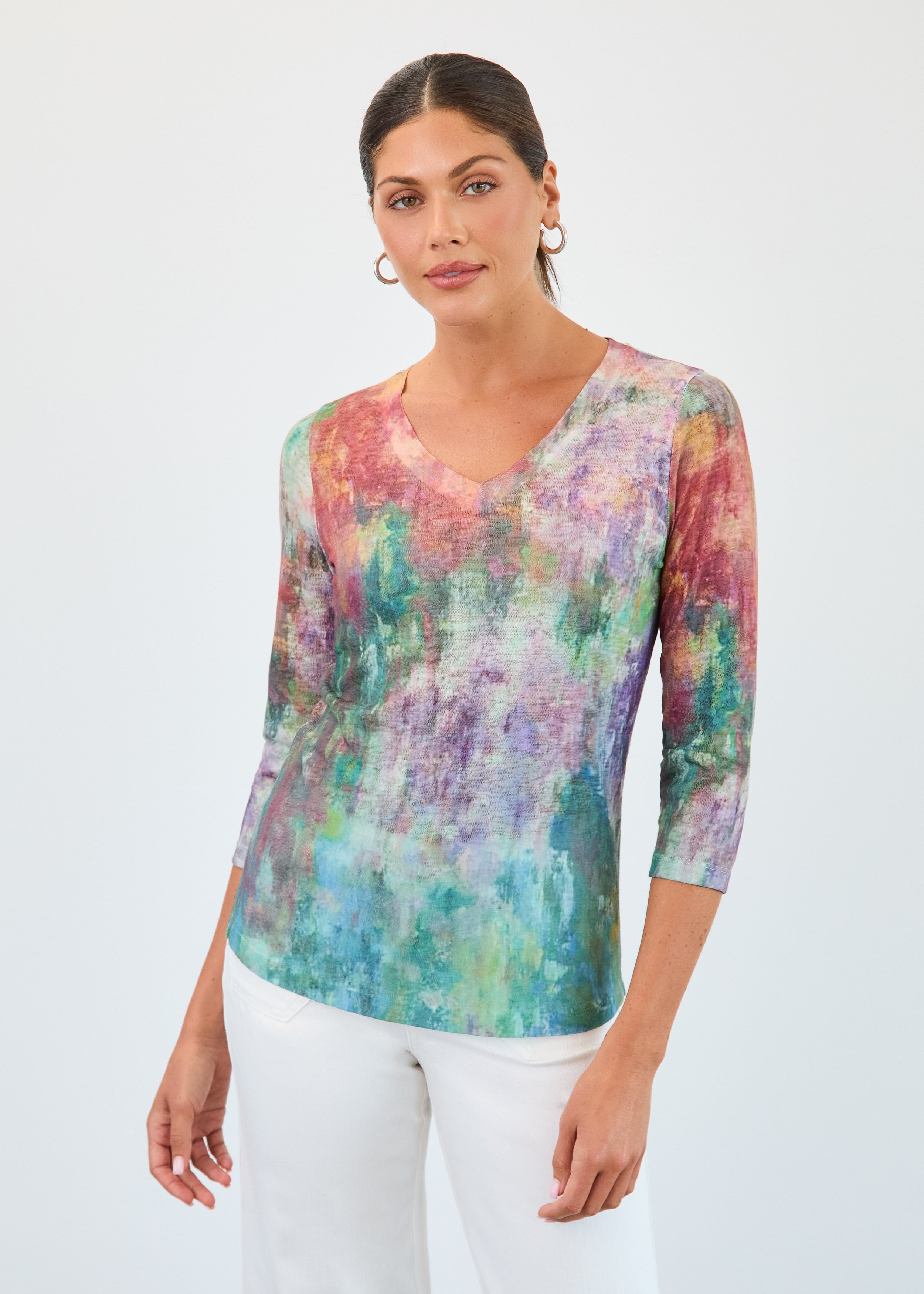 3139451 Long Sleeve V-Neck Top