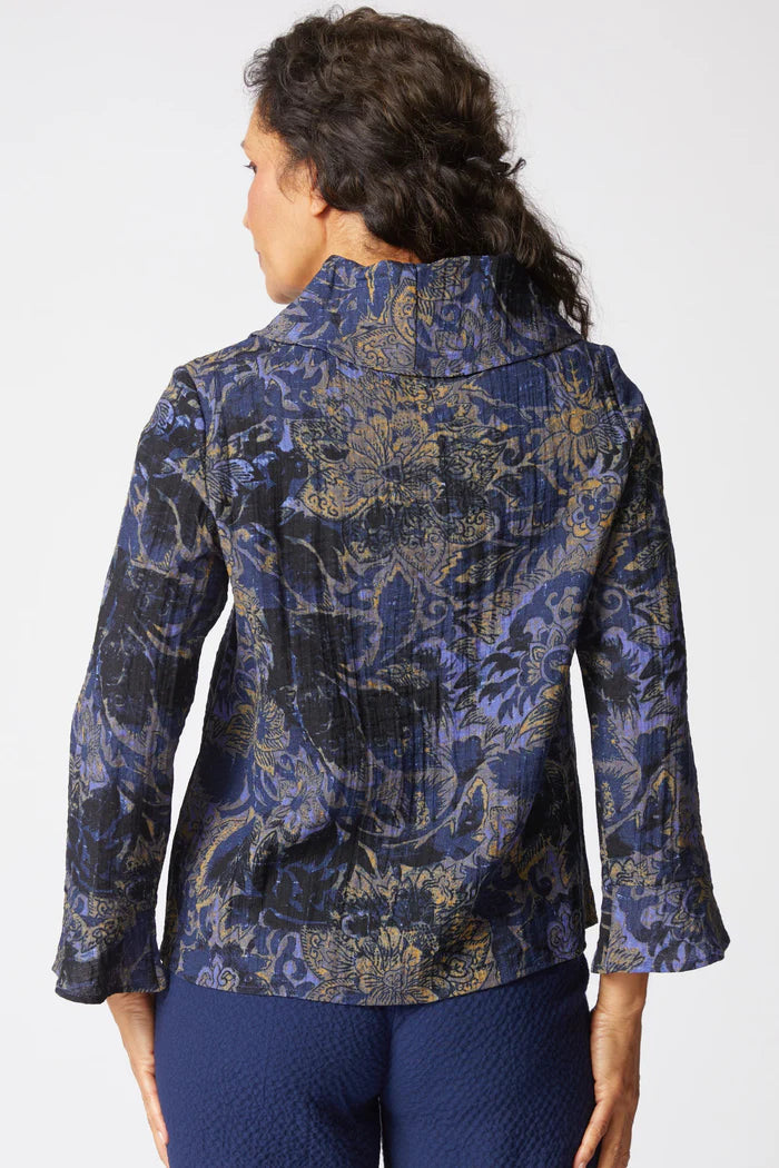 Express Travel Jacobian Floral Cowl Pullover